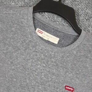 Levi's Crewneck Sweatshirt Men S Gray Fleece Logo Long Sleeve Pullover